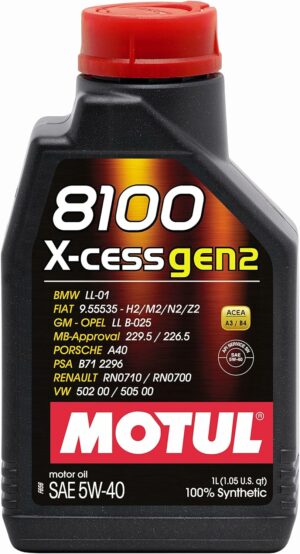 Motul 8100 X-Cess Gen2 5W-40 Motor Oil 1-Liter